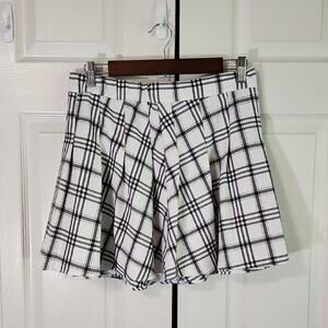 Vintage Garage Monochrome Checkered Skirt Size Med Pleated Side Zip‎ Preppy Y2K